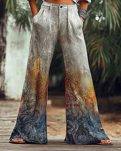 Vintage Loose Metallic Gradient Color Pants ec42