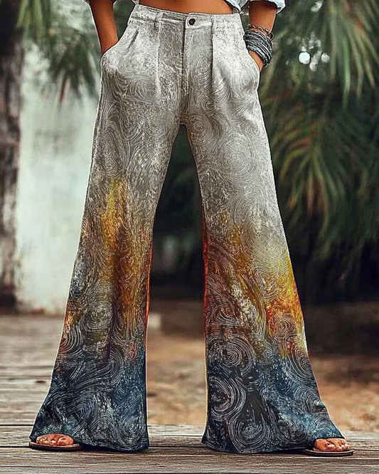 Vintage Loose Metallic Gradient Color Pants ec42