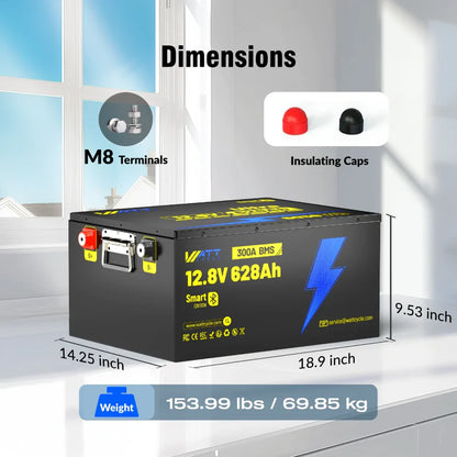【🏅Prime Day Early Access】12V 628Ah Ultra Lithium Battery with Bluetooth