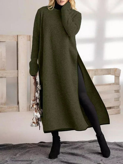 Women's Autumn Padded Long Knit Dress