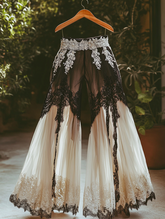 Summer Colorful Patchwork Handmade Lace Pants 4c4d
