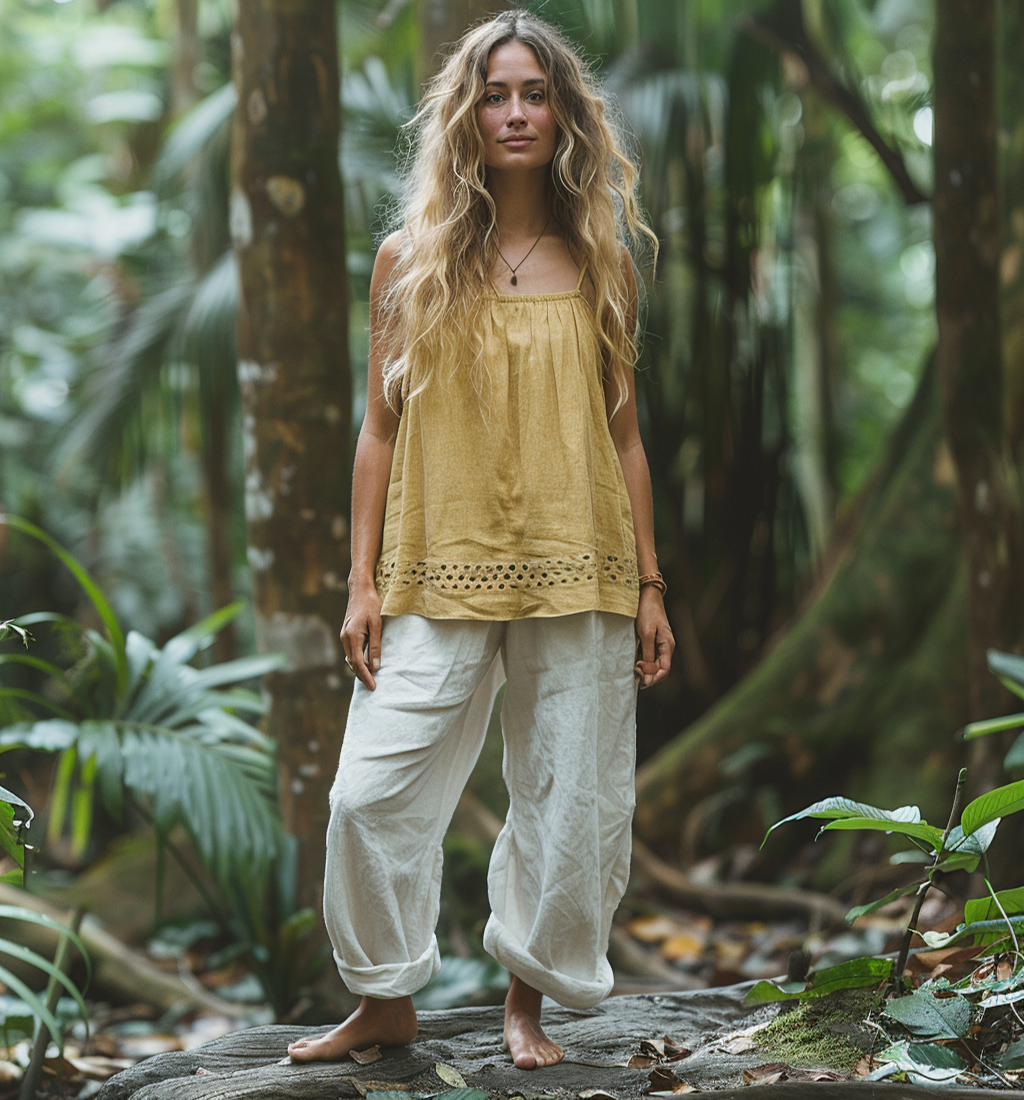 Women's Bohemia Style Casual Linen Sleeveless Vest Top Shirt