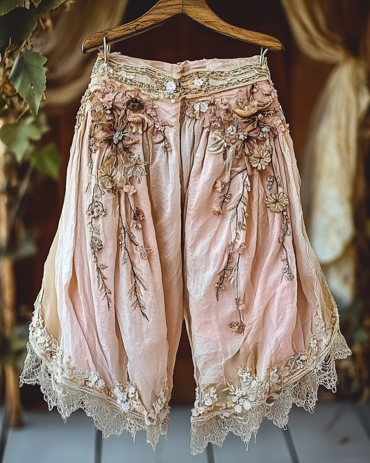 Summer Vacation Ruffle Lace Patchwork Shorts  e1d6