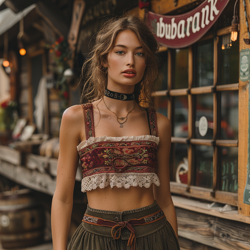 Women's Retro Western Style Short Top Camisole