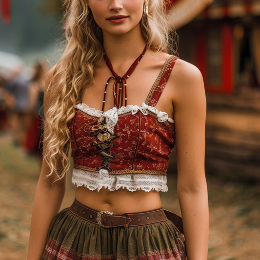 Women's Retro Western Style Short Top Camisole