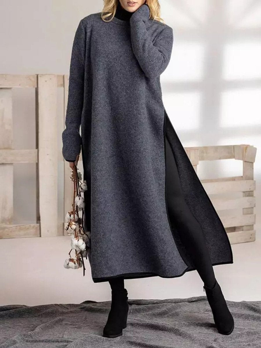 Women's Autumn Padded Long Knit Dress