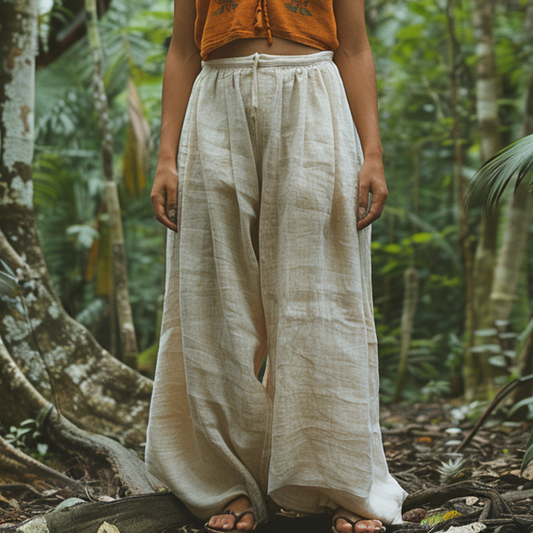 Women's Casual Bohemia Linen Style Long Trousers Pants